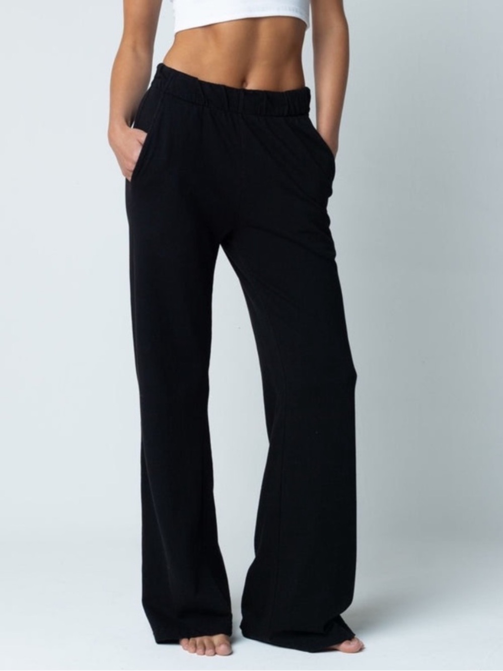 Talentless Black Cotton French Terry Lounge Pant Size Small
